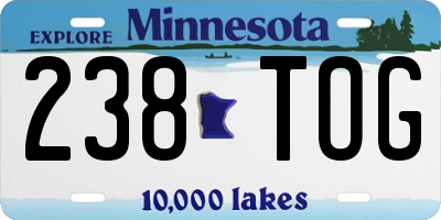 MN license plate 238TOG