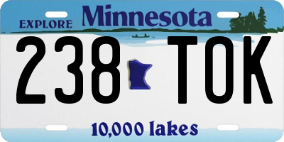 MN license plate 238TOK
