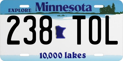 MN license plate 238TOL
