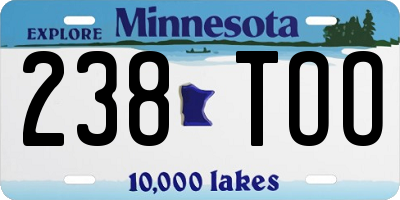MN license plate 238TOO