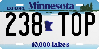 MN license plate 238TOP