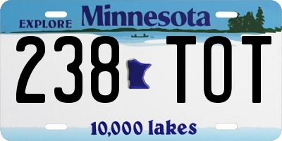 MN license plate 238TOT