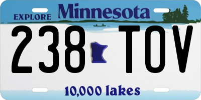 MN license plate 238TOV