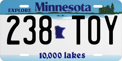 MN license plate 238TOY