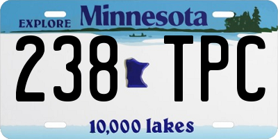 MN license plate 238TPC