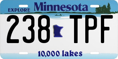 MN license plate 238TPF