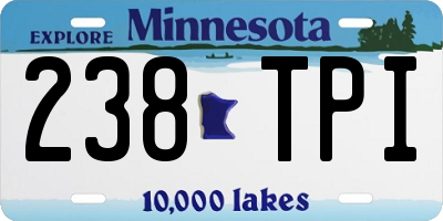 MN license plate 238TPI