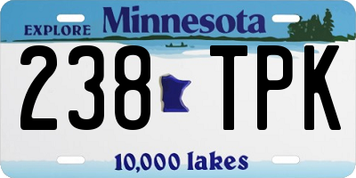 MN license plate 238TPK