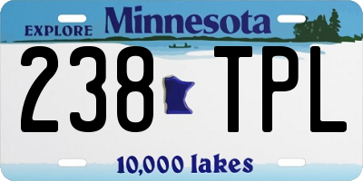 MN license plate 238TPL