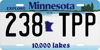 MN license plate 238TPP