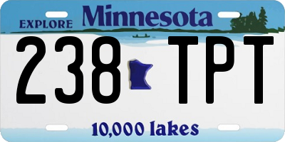 MN license plate 238TPT