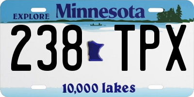 MN license plate 238TPX