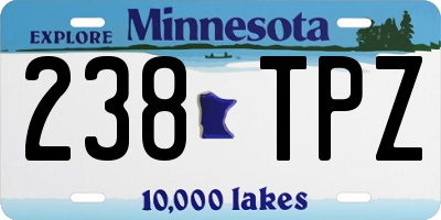 MN license plate 238TPZ