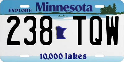 MN license plate 238TQW
