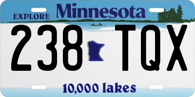 MN license plate 238TQX