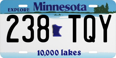 MN license plate 238TQY