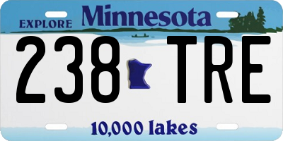 MN license plate 238TRE