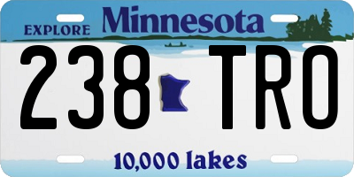 MN license plate 238TRO