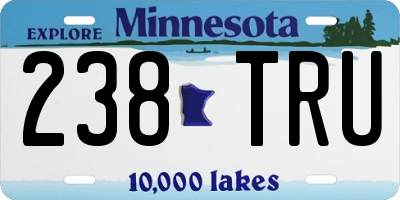 MN license plate 238TRU