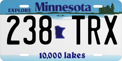 MN license plate 238TRX