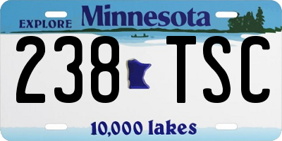 MN license plate 238TSC