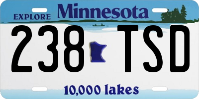MN license plate 238TSD