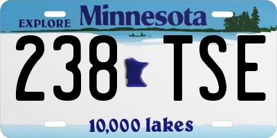 MN license plate 238TSE