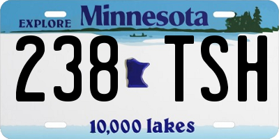 MN license plate 238TSH
