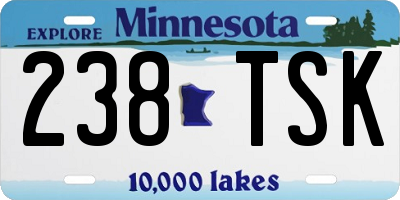 MN license plate 238TSK