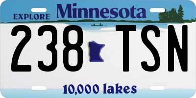 MN license plate 238TSN
