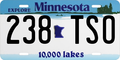 MN license plate 238TSO