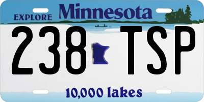 MN license plate 238TSP
