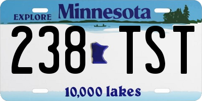 MN license plate 238TST