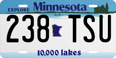 MN license plate 238TSU