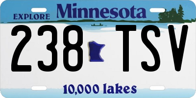 MN license plate 238TSV