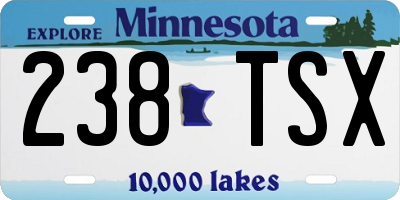 MN license plate 238TSX