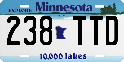MN license plate 238TTD