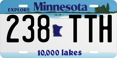 MN license plate 238TTH
