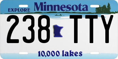 MN license plate 238TTY