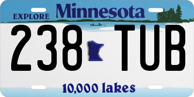 MN license plate 238TUB