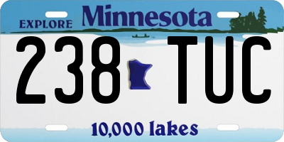 MN license plate 238TUC