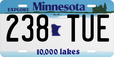 MN license plate 238TUE