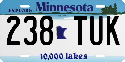 MN license plate 238TUK