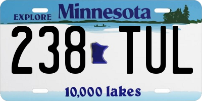 MN license plate 238TUL