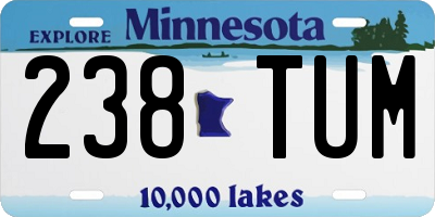 MN license plate 238TUM