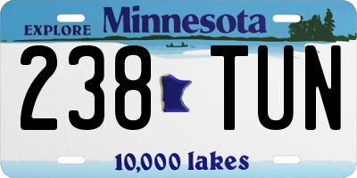 MN license plate 238TUN