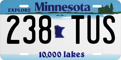MN license plate 238TUS