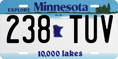 MN license plate 238TUV
