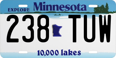 MN license plate 238TUW