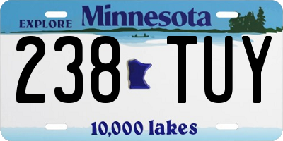 MN license plate 238TUY